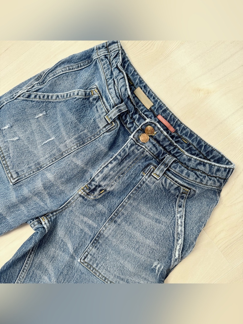 Pilcro Relaxed distressed Carpenter Jeans - Blue Denim Women’s - Picture 3 of 9